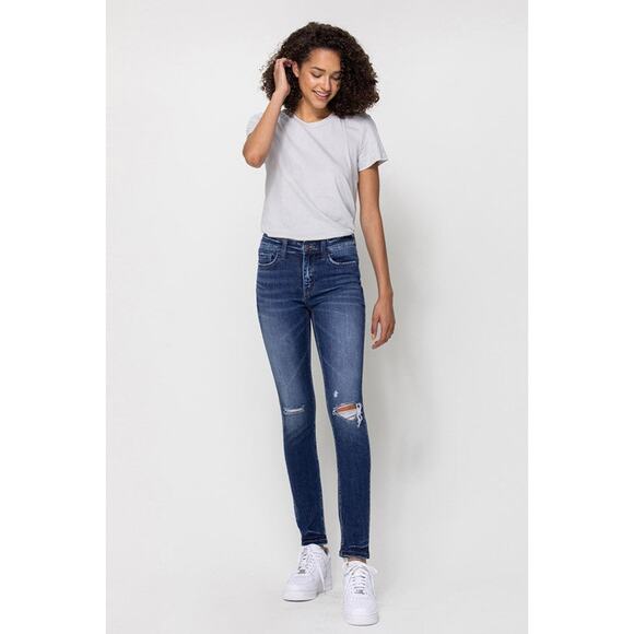 Flying Monkey Mid Rise Ankle Skinny Distressed Hem Jeans - F4419 - Size 24 - Picture 8 of 14